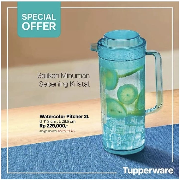 Tupperware Watercolor Pitcher Tosca (Crystal Teapot) Shopee Malaysia
