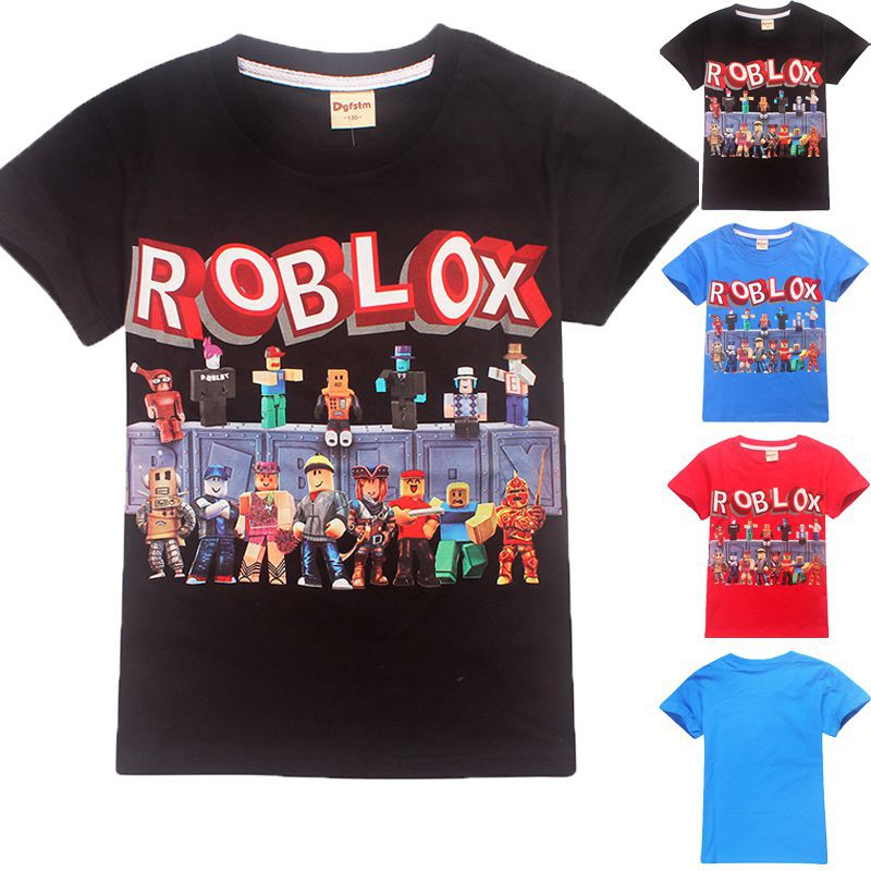 Boys Roblox Summer Tees Top Children Print Cotton Short Sleeve Casual T Shirt Shopee Malaysia - 2020 3 style boys girls roblox stardust ethical t shirts 2019 new