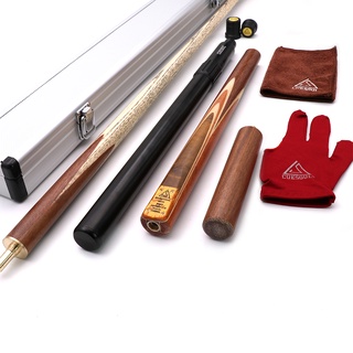 3/4 Piece Pool Snooker Cue Handmade Walnut Cues Set and 3 4 Tube Case Mini Butt 