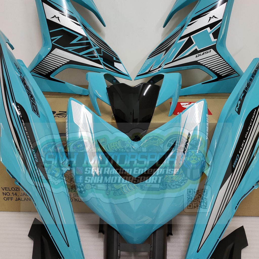 VELOZI RACING COVER SET YAMAHA Y15ZR MX KING SKY BLUE V1 / V2 | Shopee ...