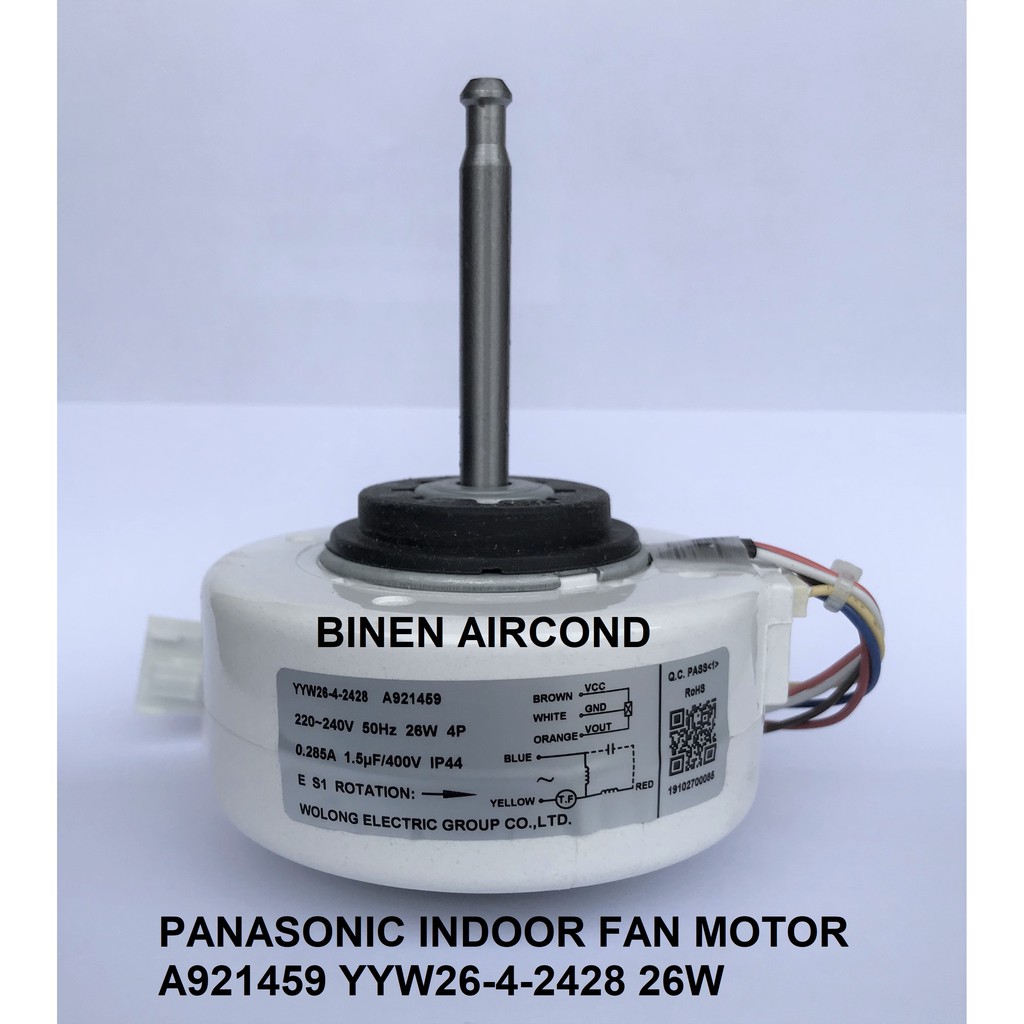 Original Genuine Panasonic Cs Pc18mkh Pc18kkh Indoor Fan Motor A921459 Yyw26 4 2428 26w 4p Shopee Malaysia