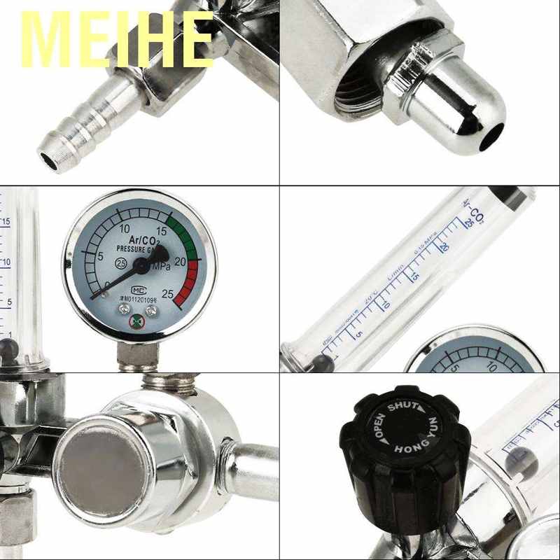 Argon Regulator G5/8-14 Inlet Argon Flow Meter Pressure Regulator Gauge with Flowmeter and 0 to 25 MPA Pressure Gauge for Weld Mig Tig Welding 