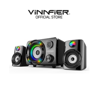 Vinnfier ECCO 3 BTR Bluetooth Speaker System 7 Color Pulsating LED Lights with FM Radio Micro SD card and USB Slot