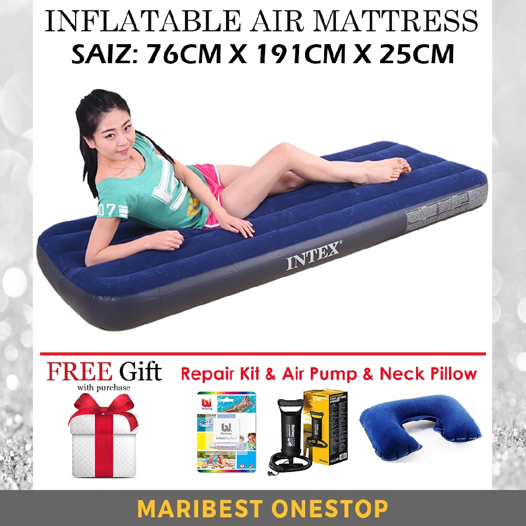 single inflatable bed with pump