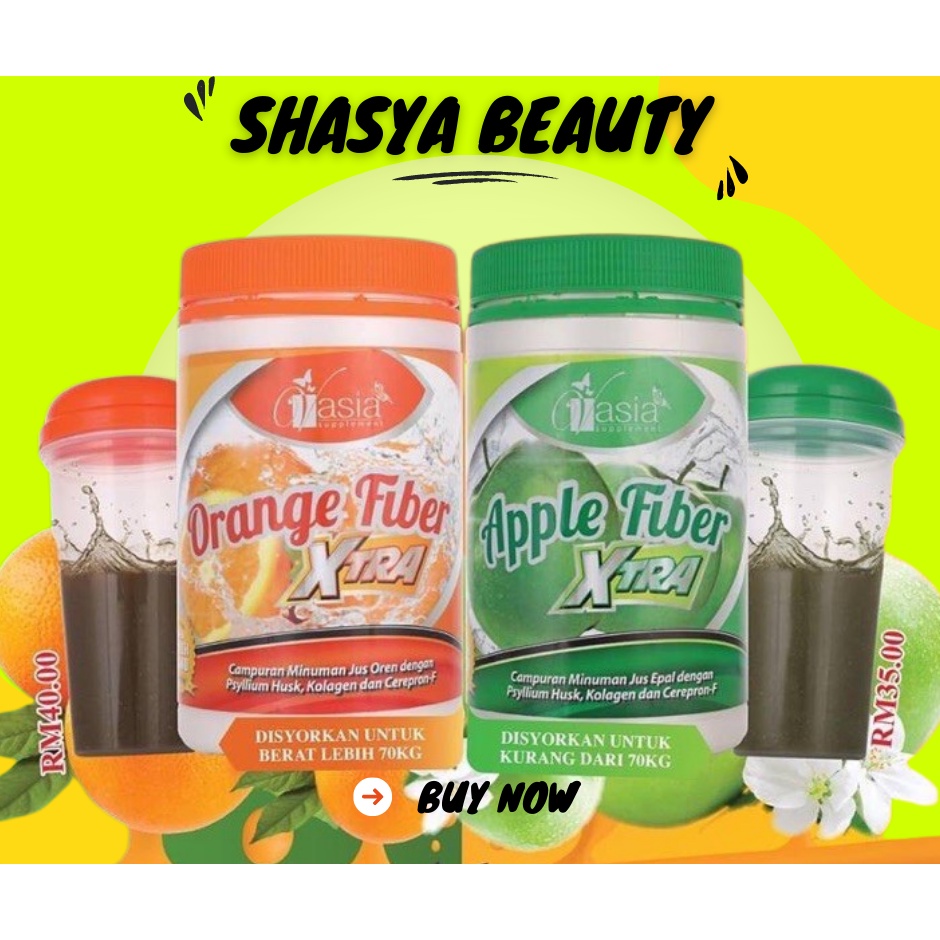 V'Asia Orange Fiber Xtra / Apple Fiber Xtra (Free Shaker) Shopee Malaysia