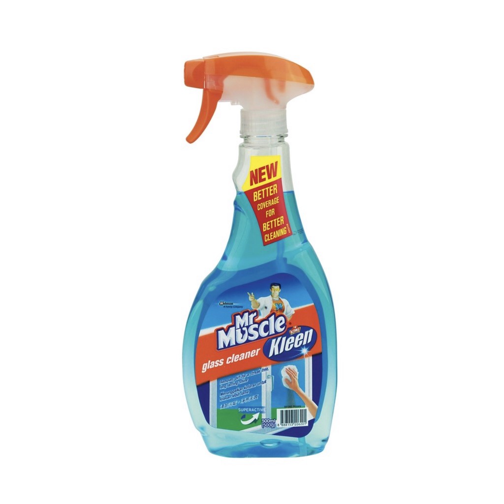 MR MUSCLE Kleen Glass Cleaner Superactive 500ml | Shopee ...