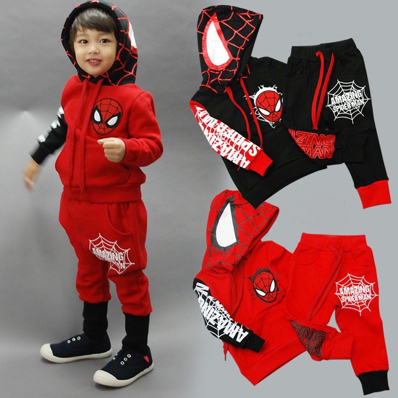 Kids's Jacket Outerwear Boys Set SPIDERMAN Cosplay Clothing Set For Boys  Autumn Full Sleeve Hoodies + Pants 2Pcs | Shopee Malaysia