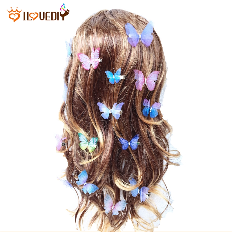 5 Pcs Butterfly Hair Clips Bridal Hair Accessories Wedding Hairpin