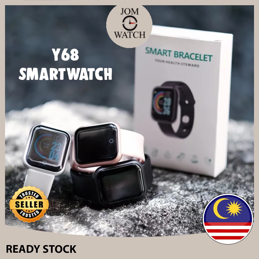 [🔥READY STOCK🔥] Y68 Smart Watch Fitness Tracker Digital Heart D20 Jam Tangan Wanita Lelaki Watch Men Watch