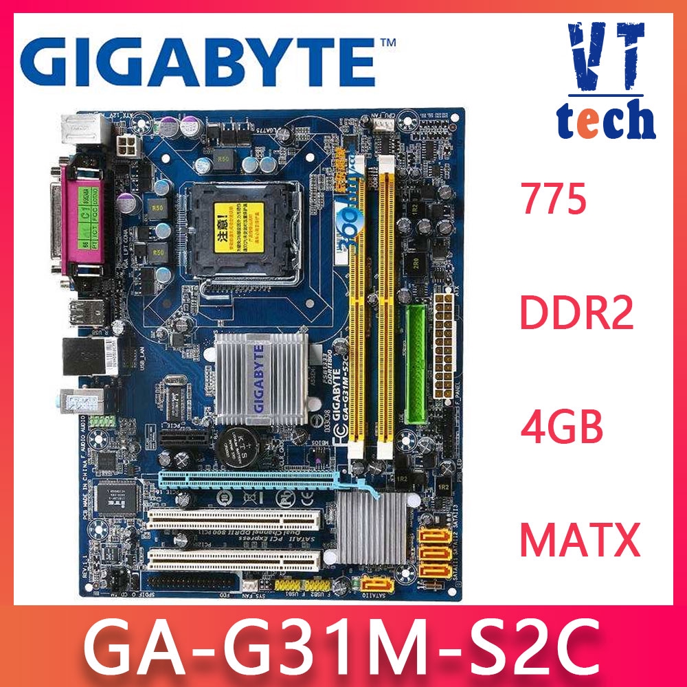 GIGABYTE GAG31MS2C Desktop Motherboard G31 Socket LGA 775 For Core 2