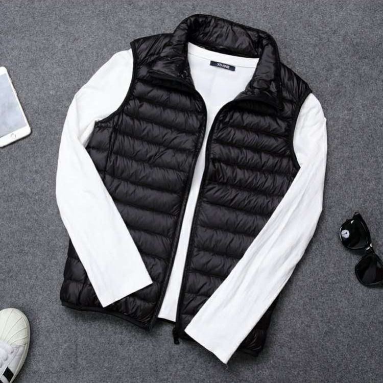 Spring, Autumn And Winter Down Vest Men S Korean Version Of The Warm Lightweight Short Sleeve Slim Jacket Waistcoat Romp