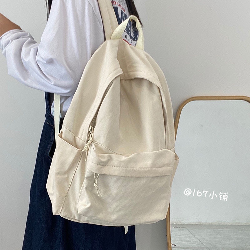 Schoolbag Japanese simple and versatile college student canvas backpack college vintage schoolbag high school girls large-capacity school backpack