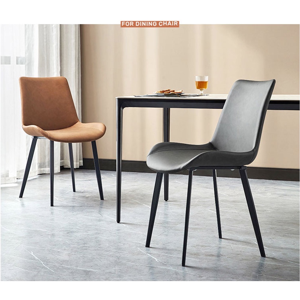 FINSSO: Beturn Leather Simple & Modern Dining Chair/ Kerusi Makan