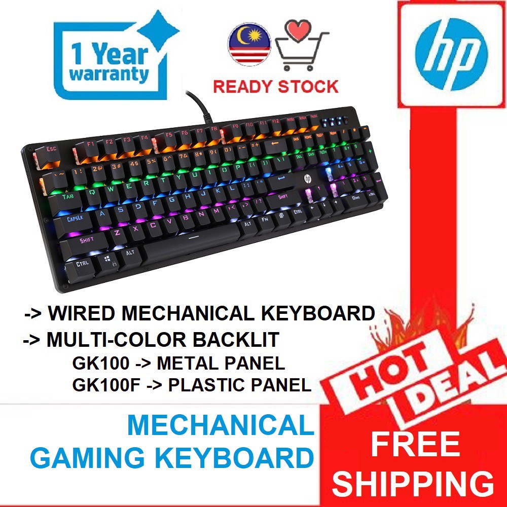 HP GK100 / GK100F Mechanical Keyboard Wired Backlight Gaming Keyboard