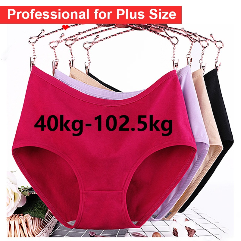 Xl 5xl Plus Size Panties Womens Mid Waist Briefs Soft Cotton High Elasticity Underwear Shopee 6832