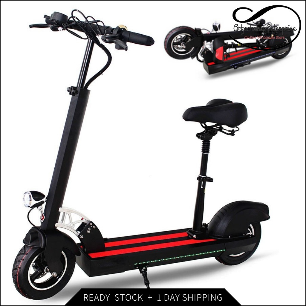 Rechargeable Electric Scooter With Led Foldable Bike Scooters Bicycle Outdoor Toys Cycling Skuter Elektrik Basikal摩托车自行车 Shopee Malaysia