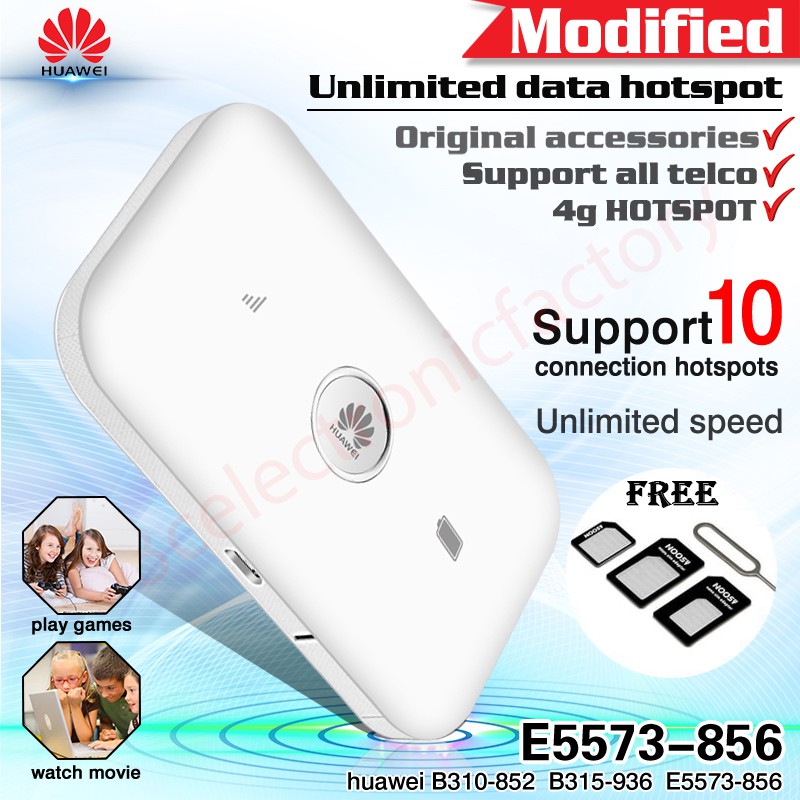Modified original huawei modem E5573 Router Unlimited WiFi 4G LTE