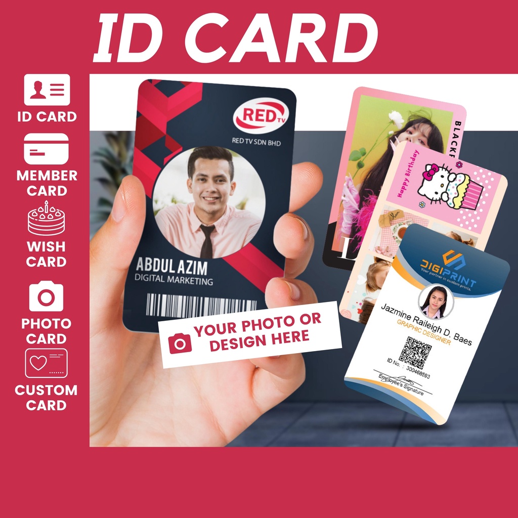 ID Card Thank You Card Card Printing Birthday Card Kad Gift Gambar Kpop ...