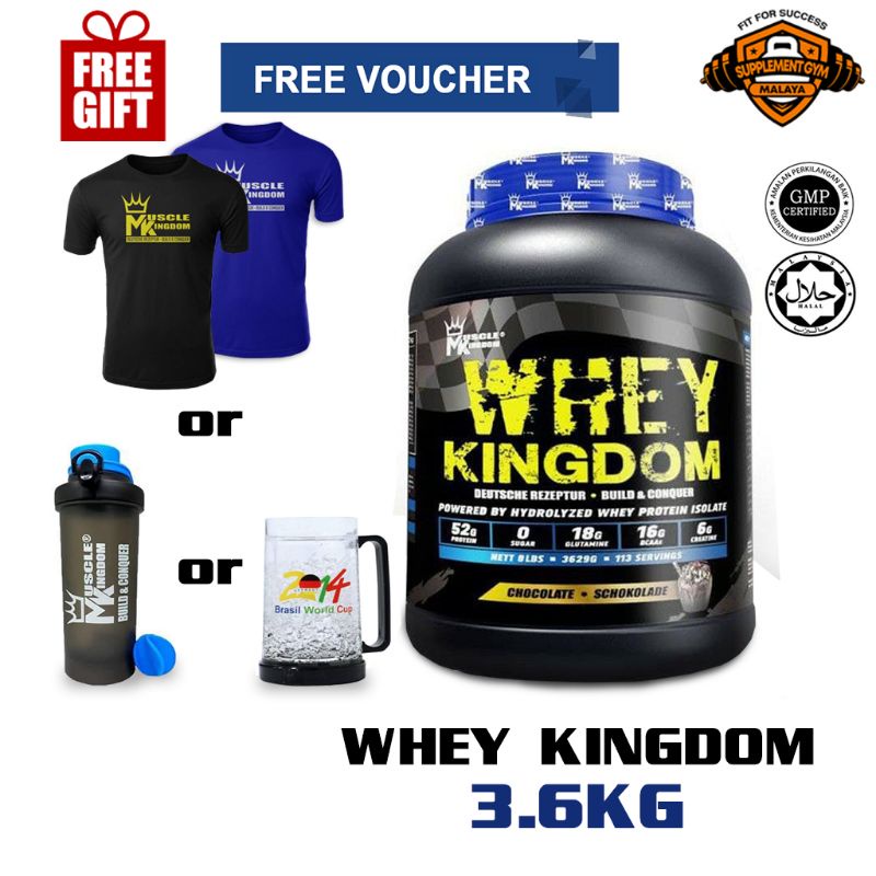 Muscle Kingdom Whey Protein Hydro Whey Isolated 5 Lbs 2 2kg Free Shaker T Shirt Shopee Malaysia