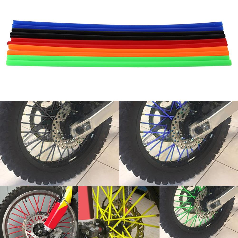 72pcs Black Wheel Spoke Wraps Rim MX SPOKE WHEEL RIM FIT DIRTBIKE SUZUKI