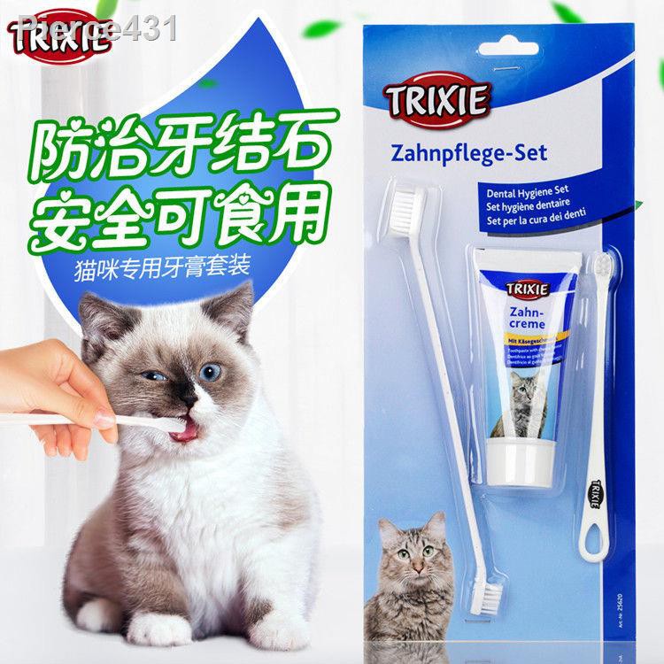 feline toothbrush and toothpaste