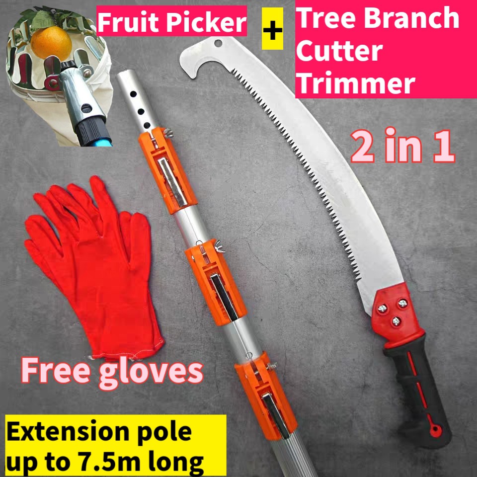 2 in 1 Fruit Picker & Coconut Picker / Tree Branch Cutter Trimmer with