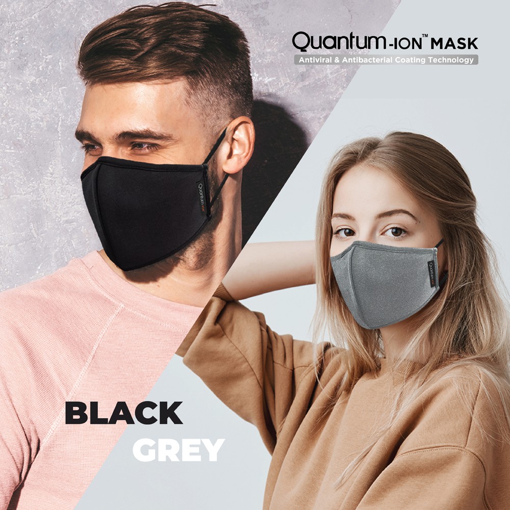 QUANTUMION MASK 3 Ply WASHABLE FACE MASK (*EASY BREATH *ISO 18184