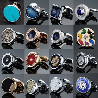 Novelty Luxury Cufflinks Shirt Cuff Links Blue white Cufflinks for Mens Brand High Quality crown Crystal gold silvery
