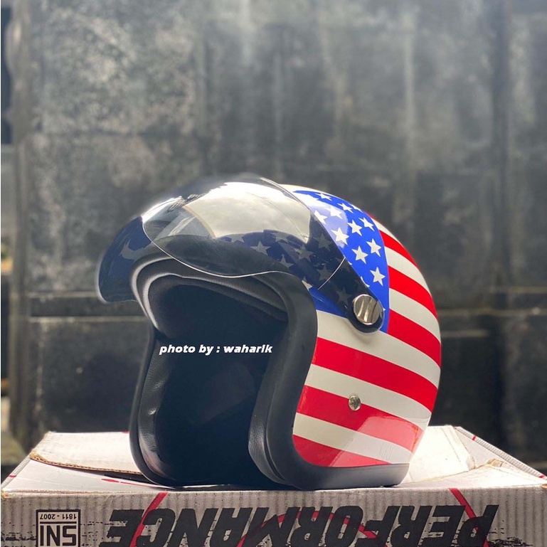 Vespa America flag helmet complete with visor