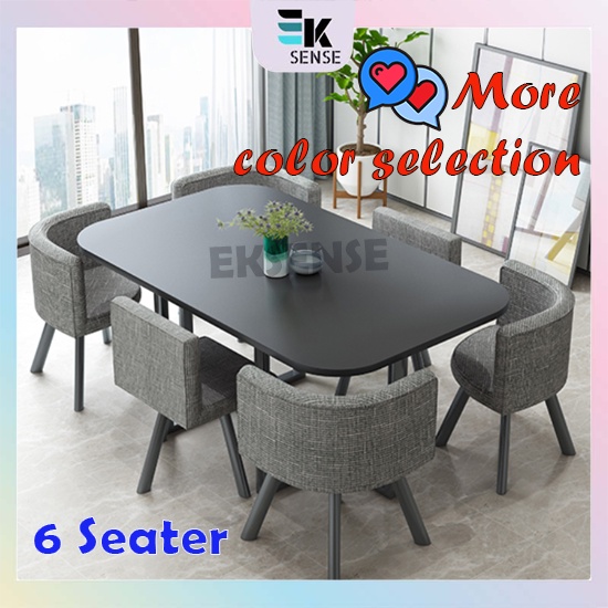 Modern 6 Seater Dining Table Set 6 Chairs Conference Training Table