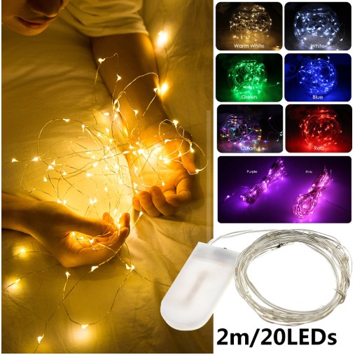 2 M 20led Led Fairy String Lights Holiday Lights Battery Operated Colorful For Party Decoration Tapestry Shopee Malaysia