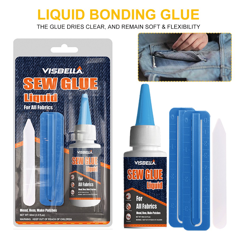 PUR 60ml Sew Glue Liquid Bonding Glue Repair for Clothes Denim Leather ...