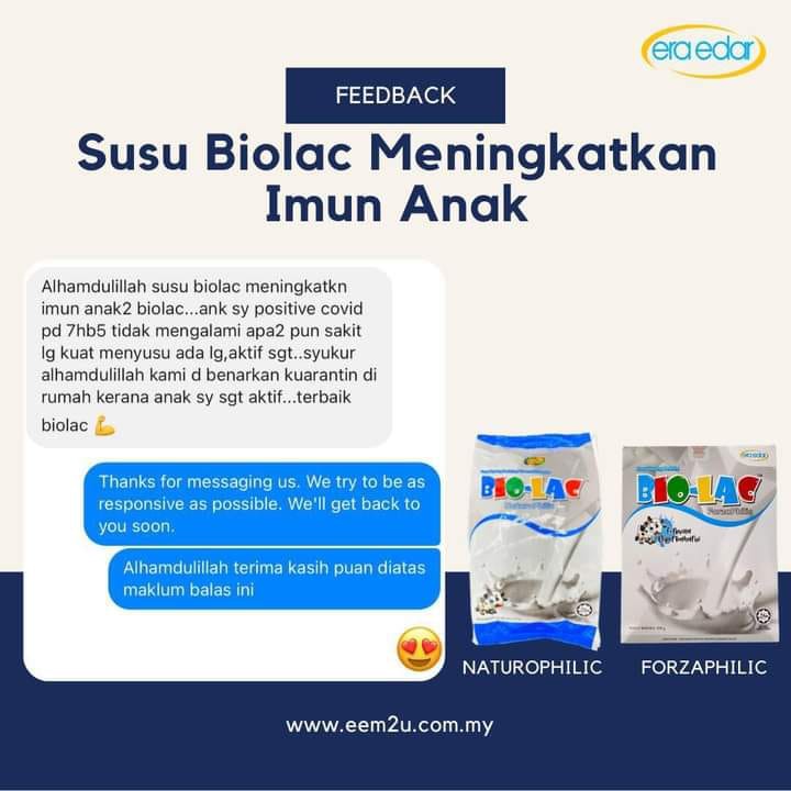 Tambah Berat Badan Bayi Kanak ] SUSU FORMULA BIOLAC - Baby Kids 