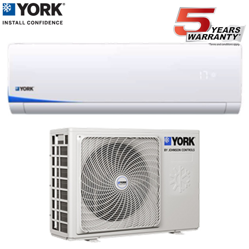 YORK 1.0HP AIRCOND YWM3F10DAS/YSL3F10AAS AIR COND R-410A AIR ...