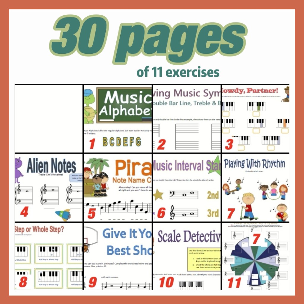 11 in 1 fun music theory worksheets printable pdf document parents music teacher shopee malaysia