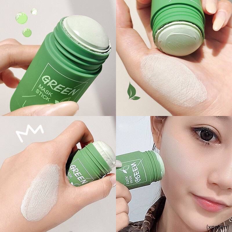 GREEN TEA MASK STICK hilangkan jeragat jerawat, kecilkan pori,haluskan kulit, pudarkan jeragat bersihkan minyak muka ,