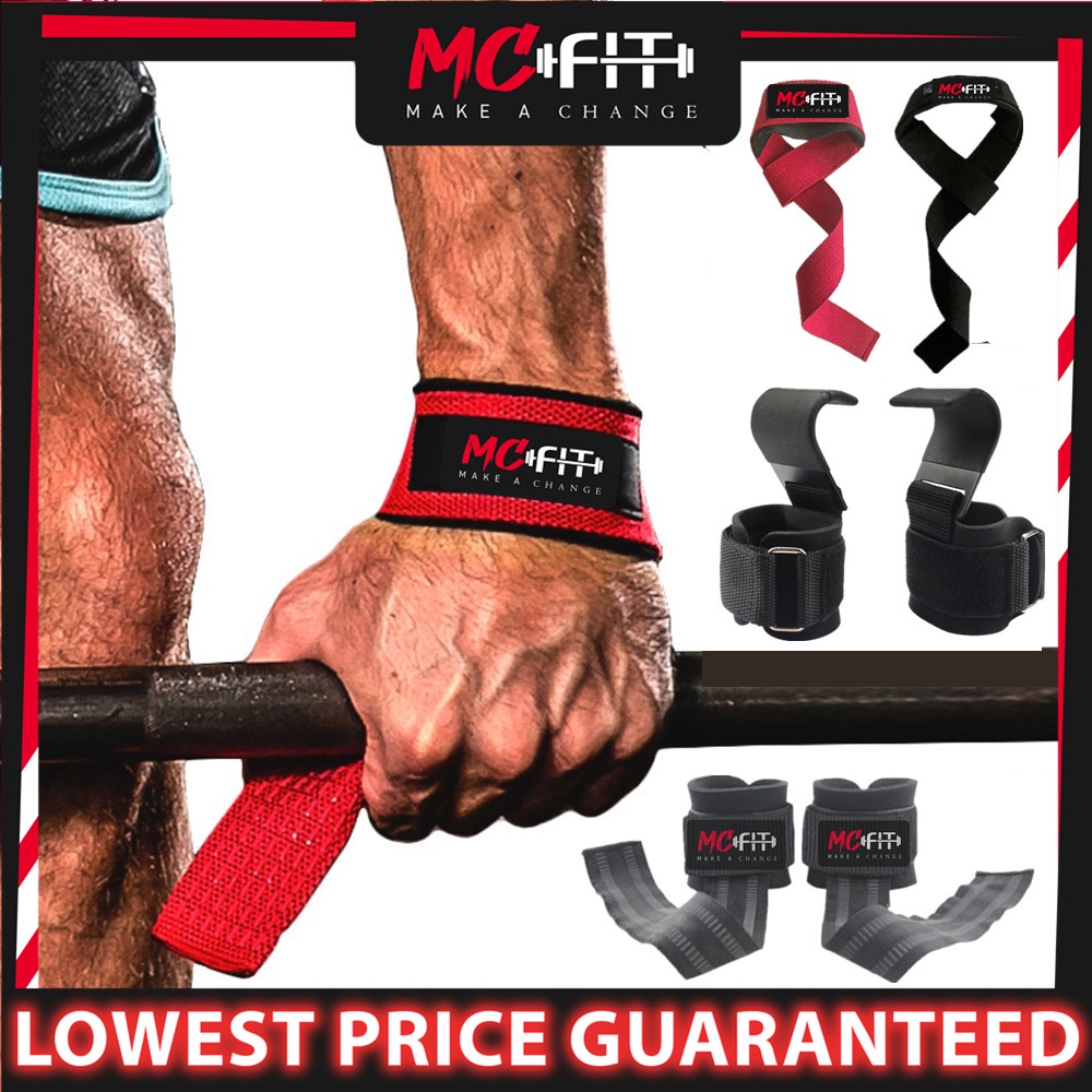 MCFIT 2PCs Weight Lifting Hand Straps Training Wrap Gym Strap Bar Training Wrist Wrap Weightlifting Glove 健身举重哑铃借力带助力带