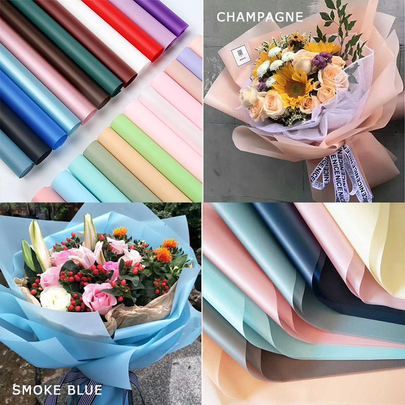 20pcs Matte Frosted Translucent Flowers Wrapping Paper Sheet Gift Packaging Floral Bouquet