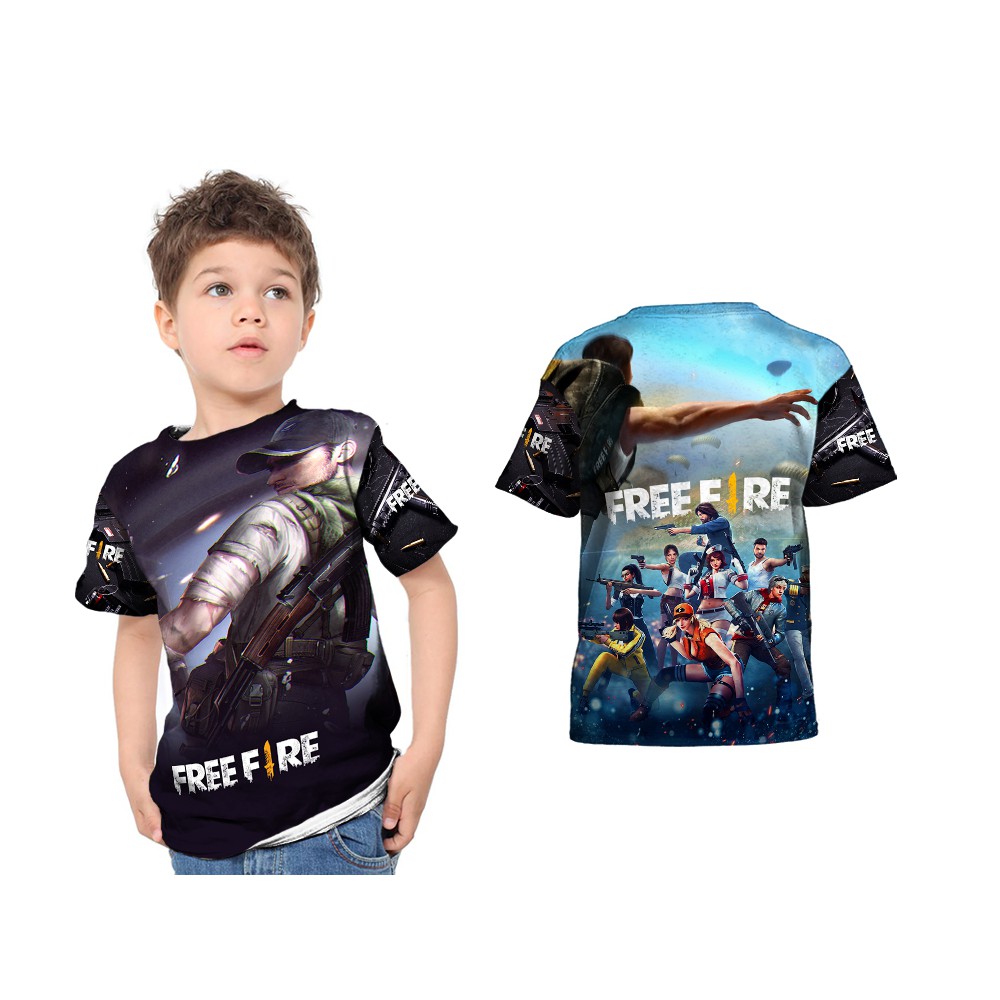 Download Children S T Shirt Clothes Free Fire Fullprint Kaos Baju T Shirt Anak Free Fire Fullprint Shopee Malaysia