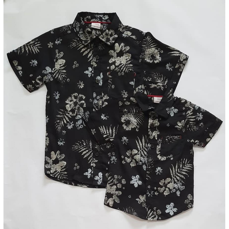 Black And White Flower Shirt Kemeja Budak Baby Shirt Tshirt Budak Baju