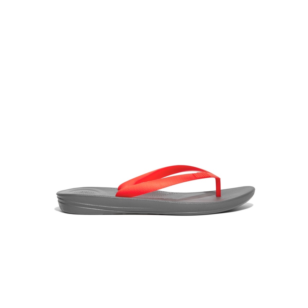 FitFlop iQUSHION Men's Ergonomic Flip-Flops - Red Clay/Pewter Grey ...