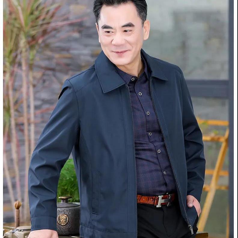 Middle-aged dad jacket coat2021薄款爸爸外套中年男士夹克中老年人外套男装春jisebonghua221.my 12.9