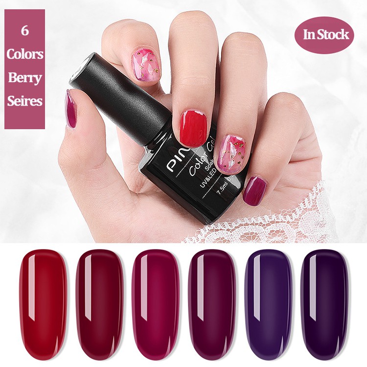 Smooth Berry Colored Gel Nail Polish Soak Off UV LED Lamp Gel Polish Red  Berry lacquer Gelish | Shopee Malaysia