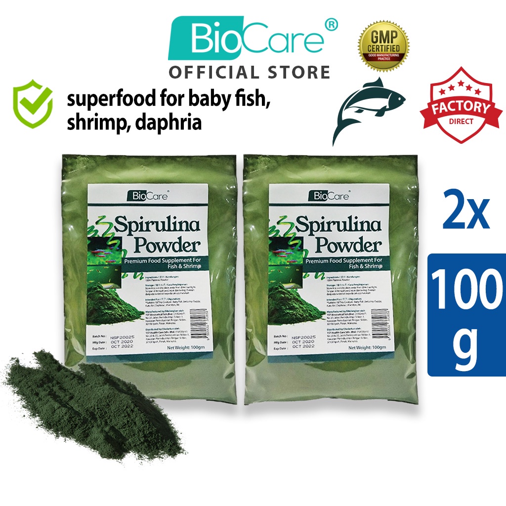 Biocare Spirulina Powder For Baby Fish/Betta Fry/Guppy/Daphnia/Plankton