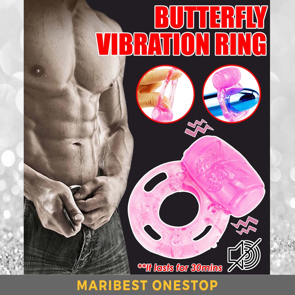 Vibrating Waterproof Vibrator Cock Ring Stretchy Delay Penis Ring Intense Sex Toy Penis Ring Butterfly Vibrator 舞蝶震动环