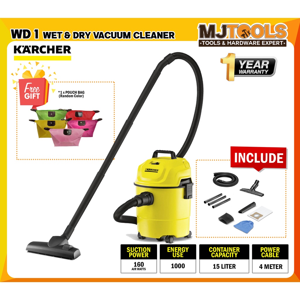 Karcher WD 1 Wet & Dry Vacuum Cleaner 15L (WD1) MULTIPURPOSE VACUUM ...