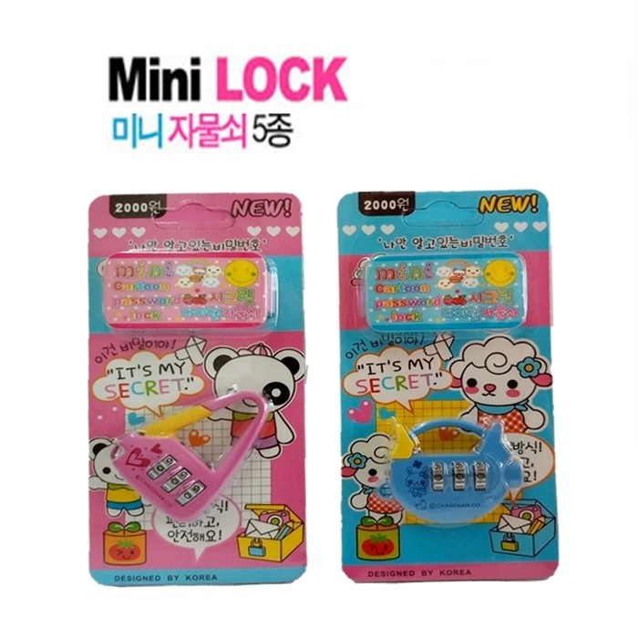 [READY STOCK] Cartoon 3 Digit Combination Password Locks Mini Suitcase Padlock