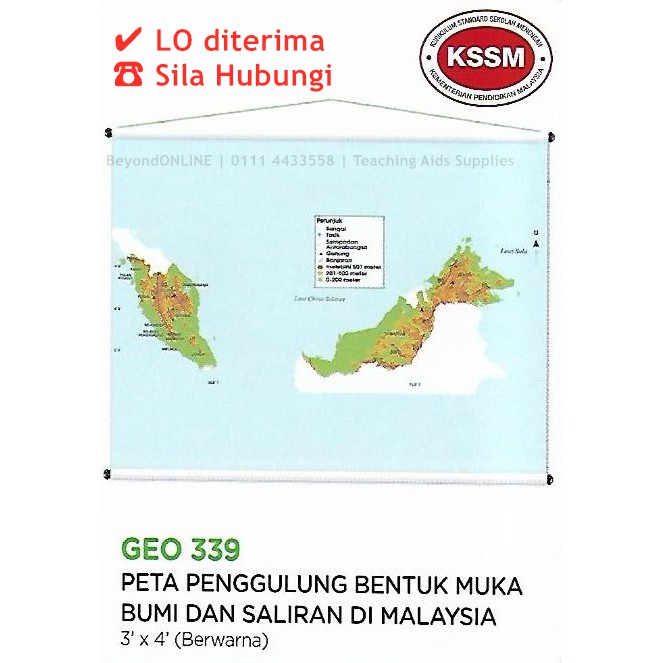 GEO339 Peta Penggulung Bentuk Muka Bumi dan Saliran di Malaysia 3 