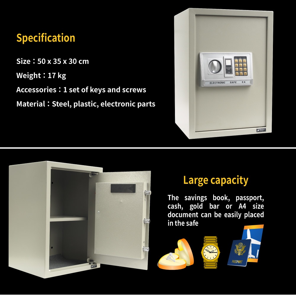 TRENY Premium Safety Box Home Office Hotel Safe Box Money Box Security