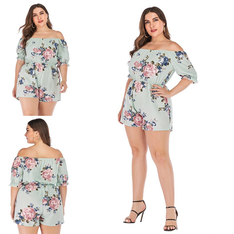 plus size floral jumpsuit